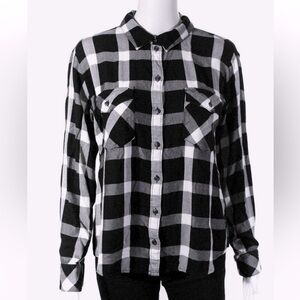 Nordstrom Sanctuary Main Street Lightweight Black/White Long Sleeve Shirt